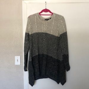 Block color long sweater